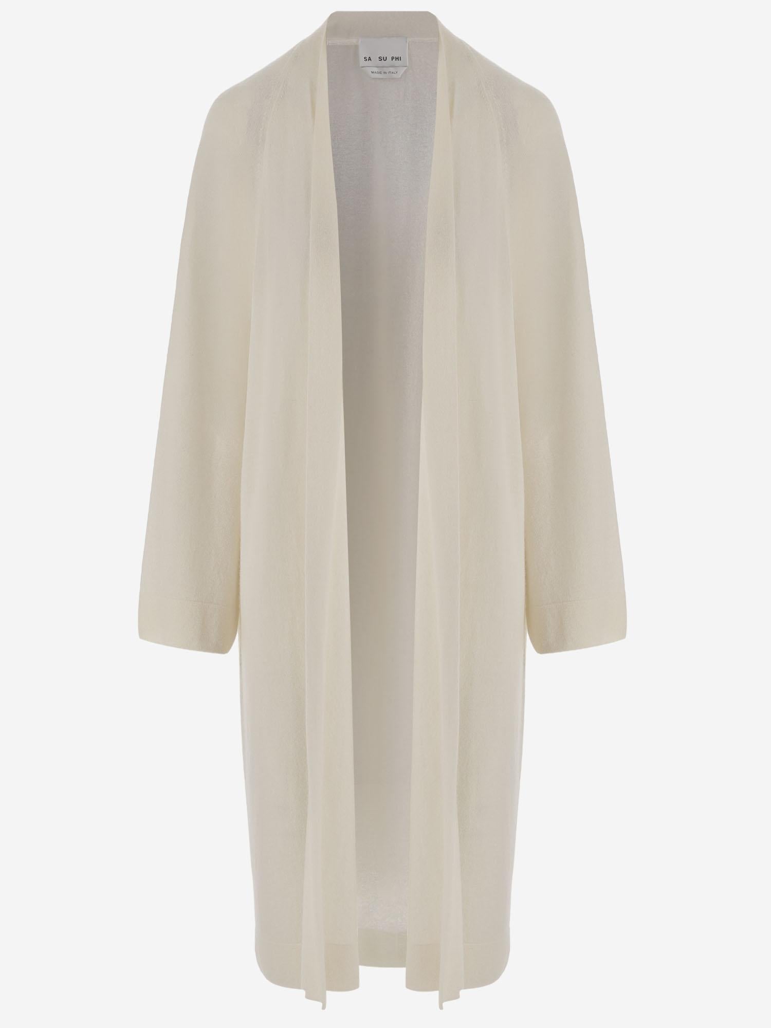 MAGLIA LUNGA APERTA IN CASHMERE E SETA S26735 0101 SASUPHI 