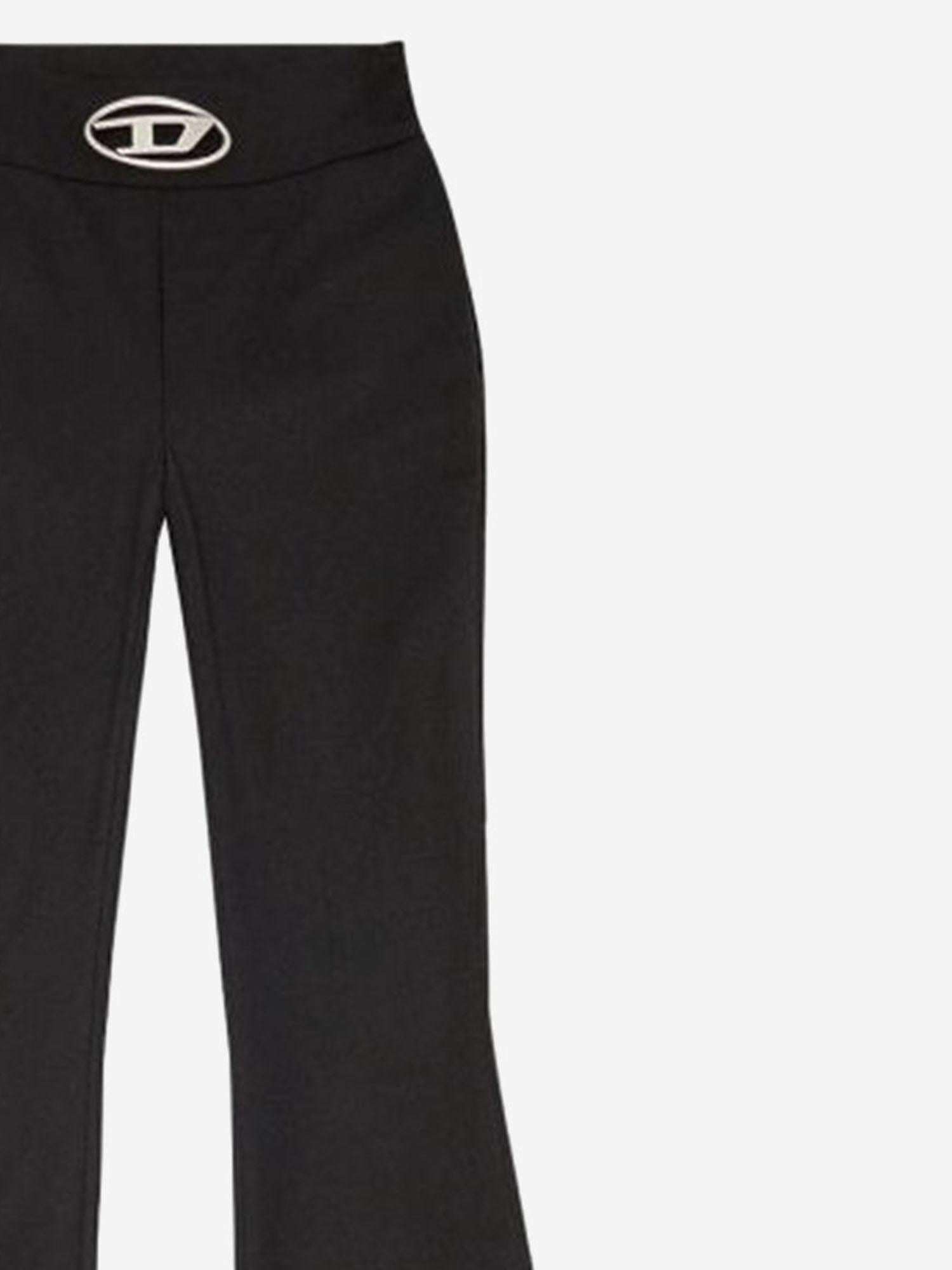 PANTALONI IN MISTO LANA STRETCH CON OVAL D IN METALLO A14390 0PHAL9XX DIESEL 