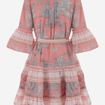 ABITO IN COTONE CON MOTIVO floreale NEWTOILE 04STRAWBERRYGREY PEPS CANNES 