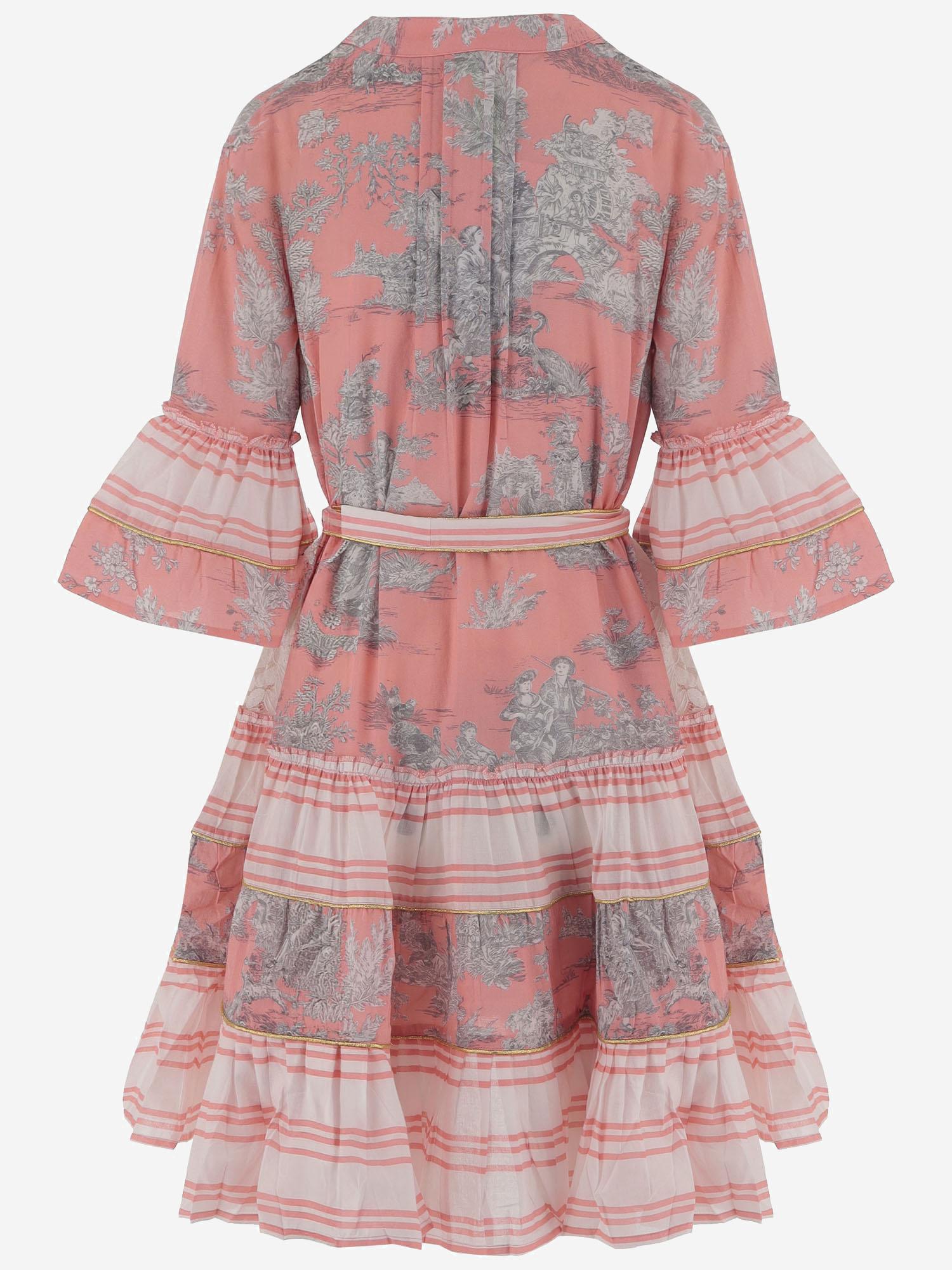 ABITO IN COTONE CON MOTIVO floreale NEWTOILE 04STRAWBERRYGREY PEPS CANNES 