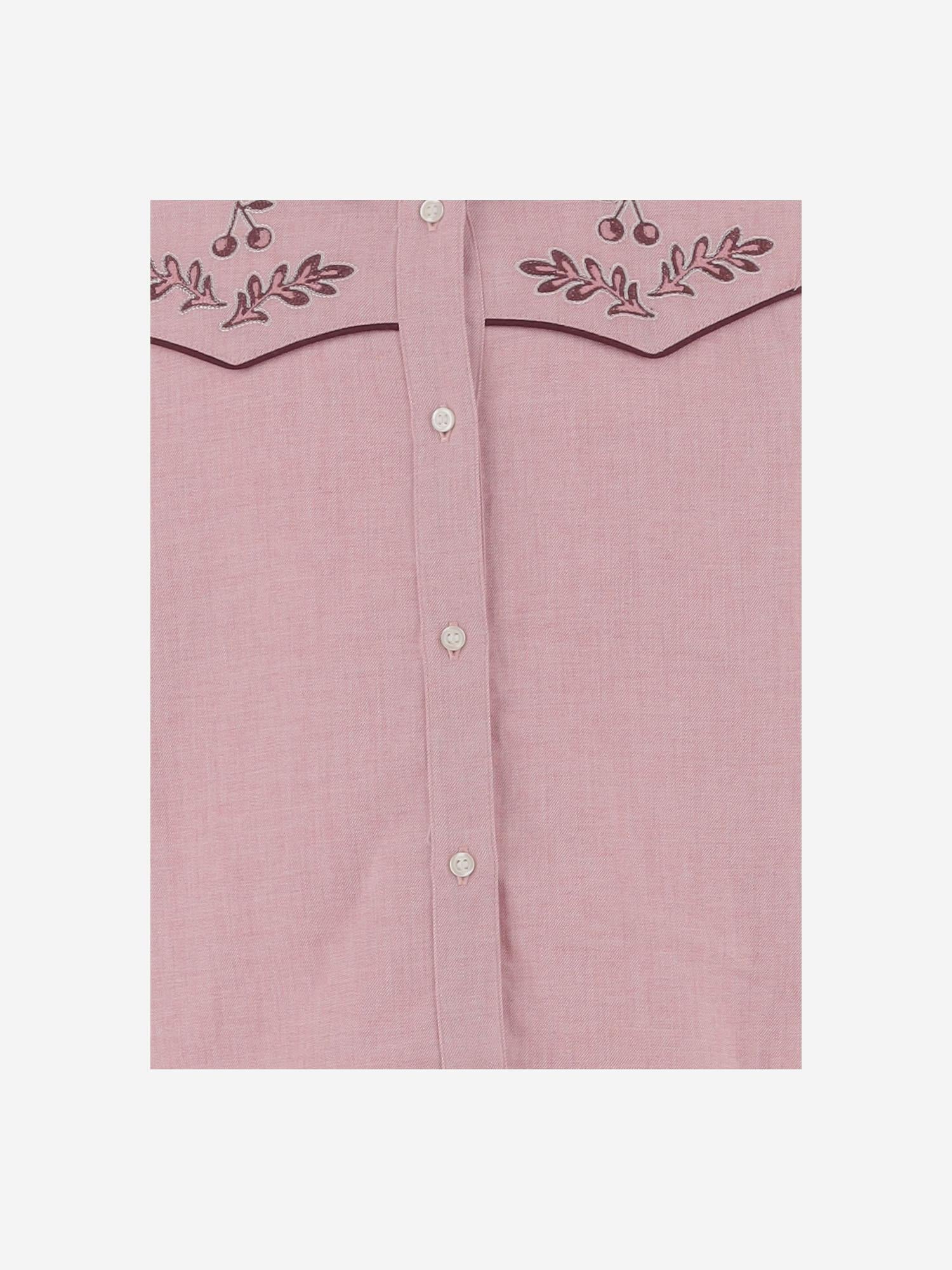 CAMICIA IN COTONE CON RICAMO FLOREALE W05GBLW00028 021 BONPOINT KIDS 