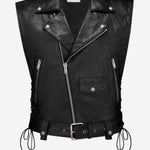 GILET DA MOTOCICLISTA IN PELLE 865045 YCUS21000 SAINT LAURENT 