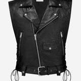 GILET DA MOTOCICLISTA IN PELLE 865045 YCUS21000 SAINT LAURENT 