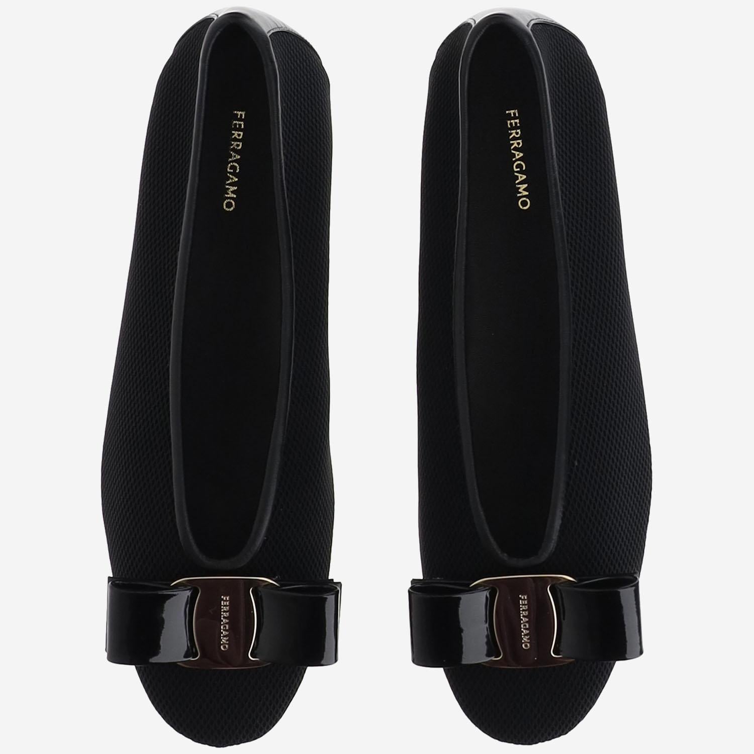 BALLERINE FIOCCO VARA VANNAMESH NERO SALVATORE FERRAGAMO 