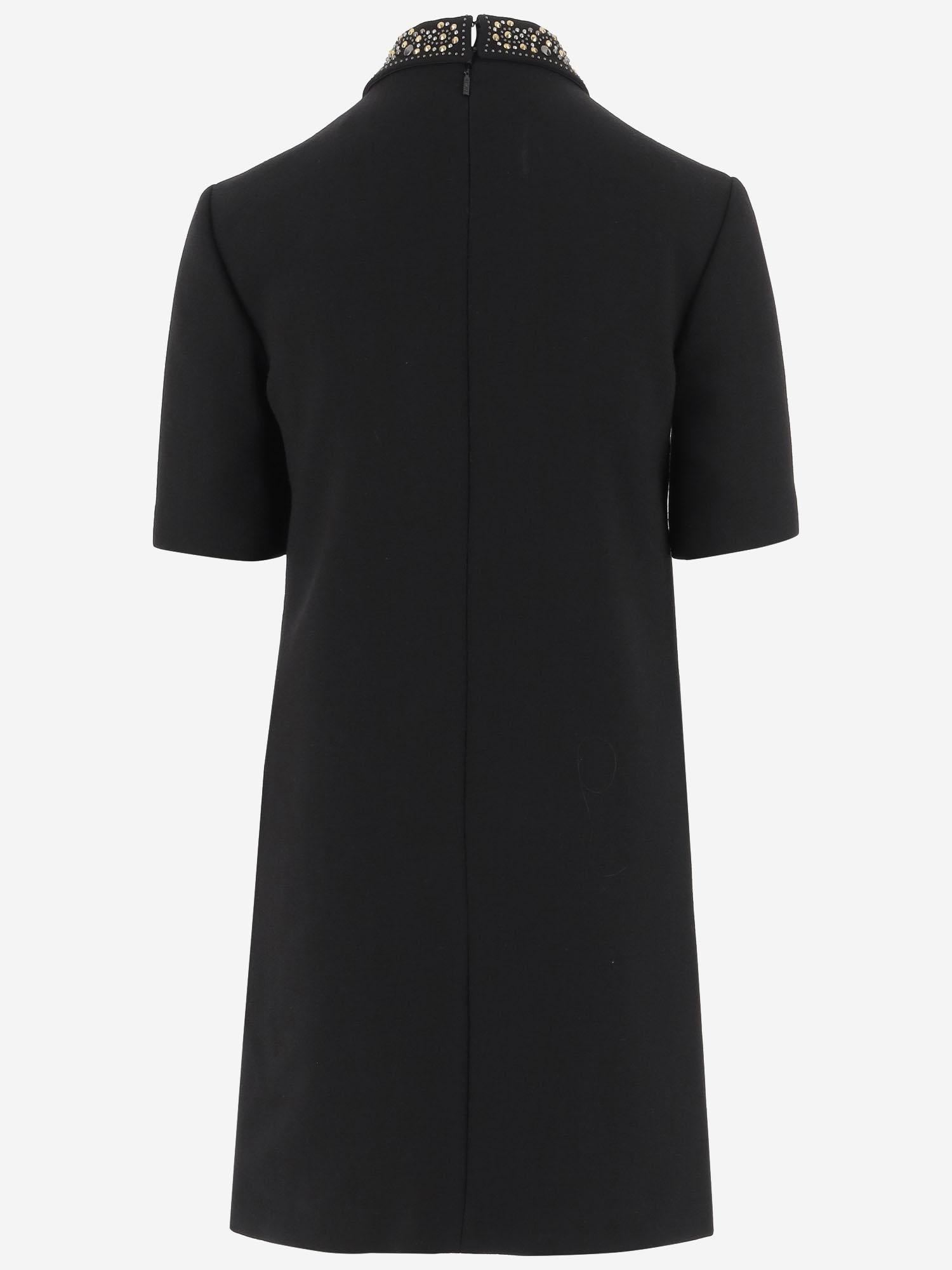 Abito in lana con collo decorato 1022108 1A127891B000 VERSACE 