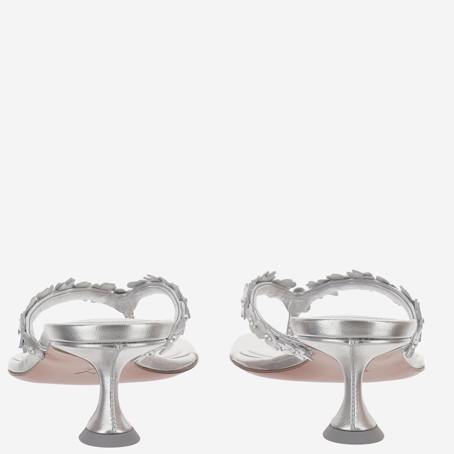 Sandali Janis in pelle JANISTHONG 45SILVERWHITE AMINA MUADDI 