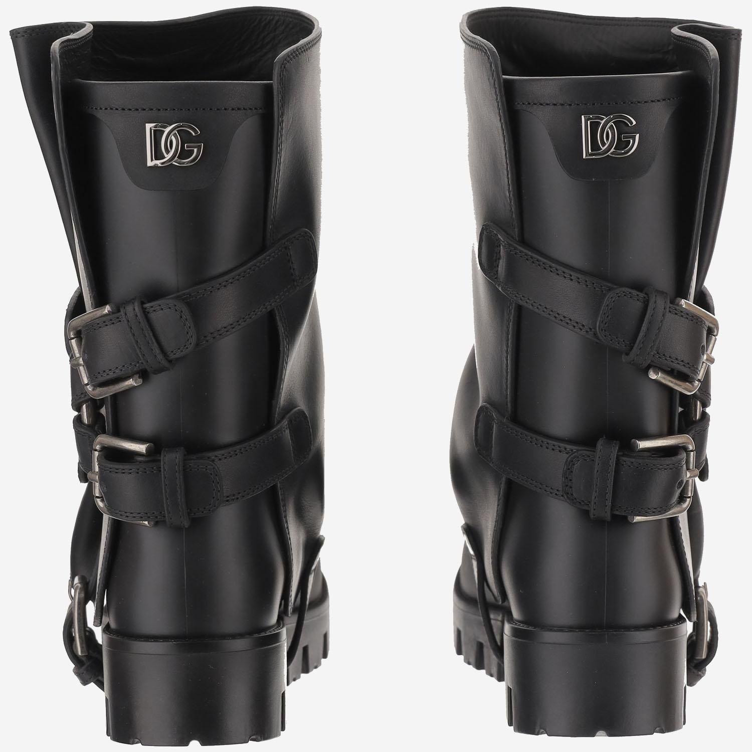 STIVALETTI IN GOMMA E PELLE CT1109 AX8728B956 DOLCE & GABBANA 