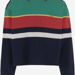 MAGLIA POLO IN COTONE A RIGHE 1024580 1A178906G870 VERSACE 