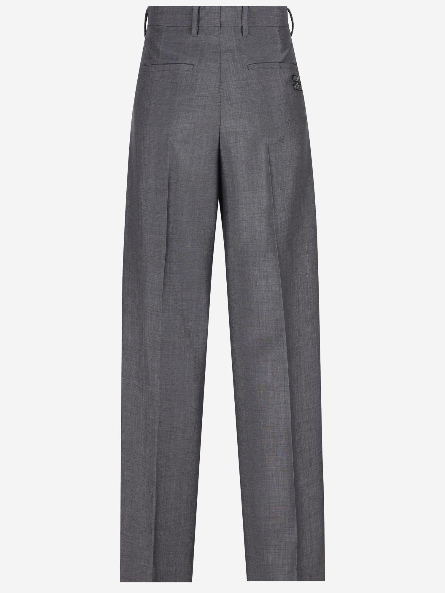 PANTALONI IN MISTO LANA MP1990 12I1F0308 MIU MIU 