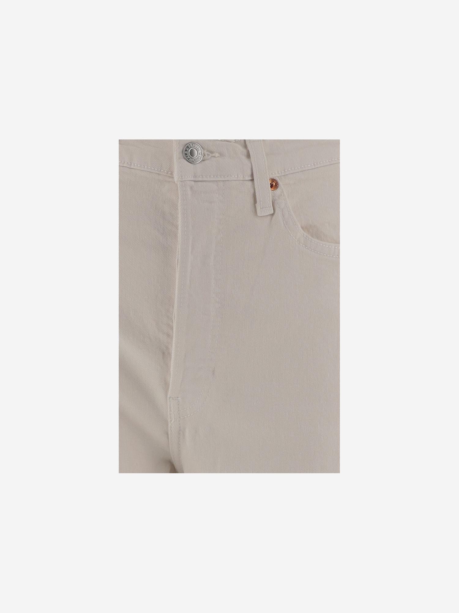 PANTALONI IN COTONE STRETCH 19303WUHRSWL VINTAGE WHITE RE/DONE 