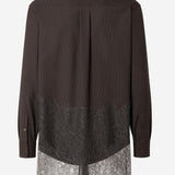 CAMICIA IN LANA GESSATA E PIZZO FS1332 AVK1F0DHP FENDI 