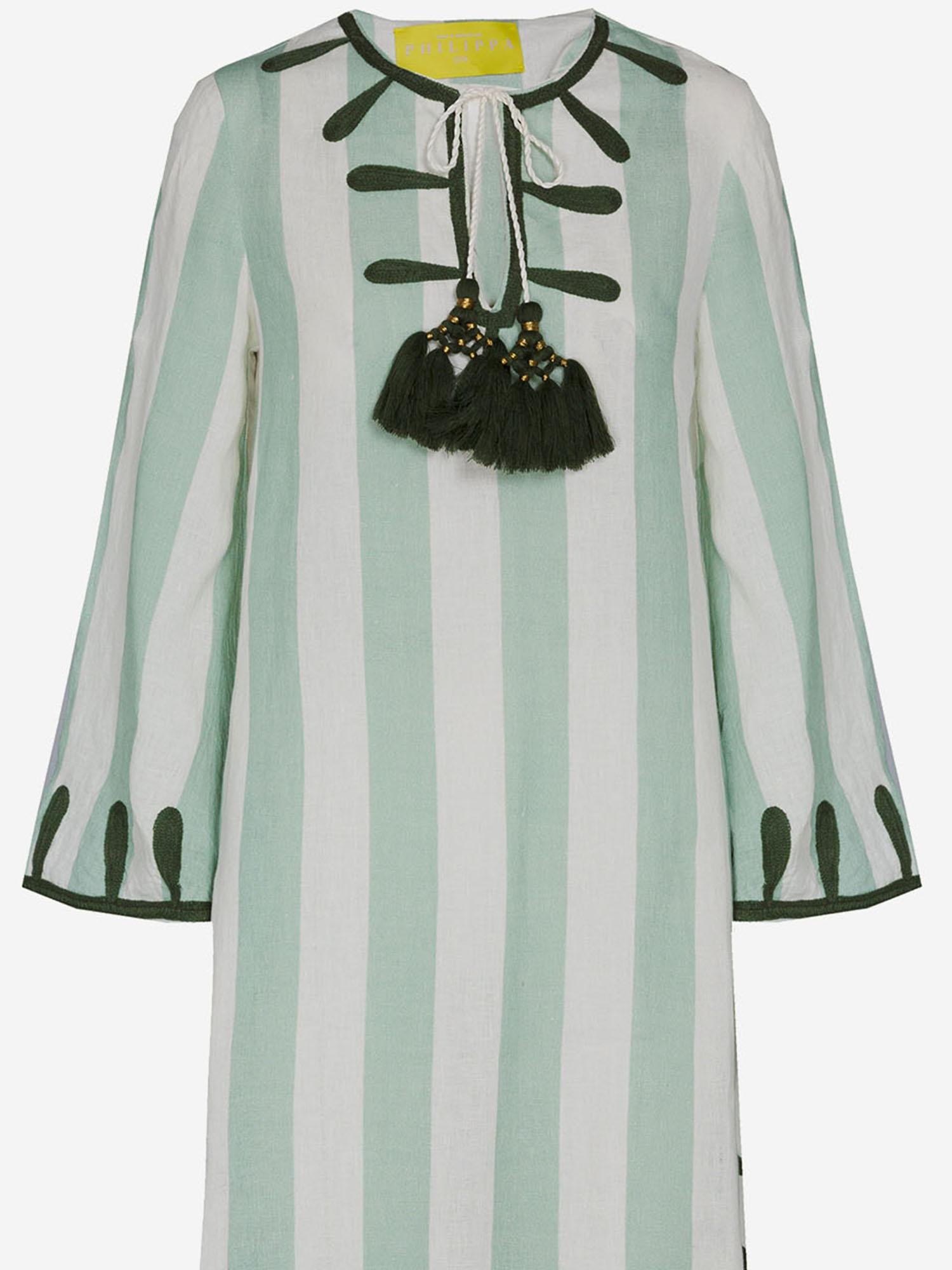 Abito edna in lino EDNA GREEN PHILIPPA 1970 