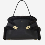 BORSA A SPALLA HUG SOFT 21A443 001NEROTESTADIMORO SALVATORE FERRAGAMO 