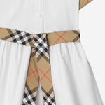 ABITO IN COTONE CON DETTAGLI A CHECK 8121228 WHITE BURBERRY KIDS 