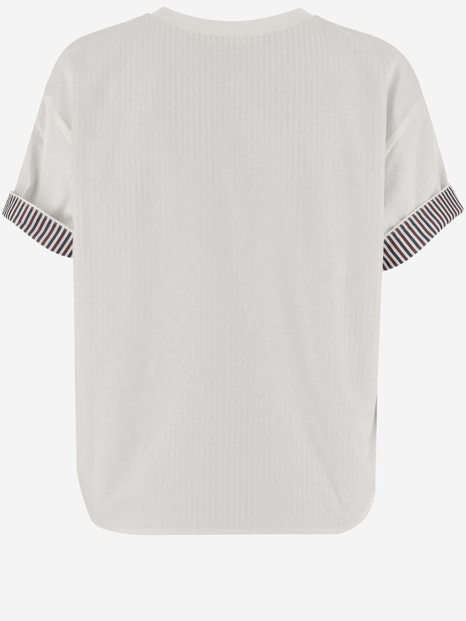 T-SHIRT IN COTONE CON FODERA A RIGHE 753811 V39G09090 BOTTEGA VENETA 