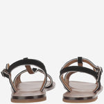 SANDALI IN PELLE 1323B SCAMOSCIATONERO PèPè KIDS 