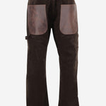 PANTALONI A COSTE IN MISTO COTONE CON DETTAGLI IN PELLE WPP026W25 1 JUNYA WATANABE 