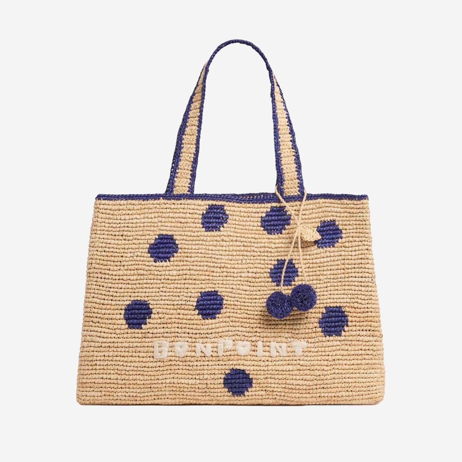 BORSA A SPALLA IN RAFIA CON POIS S06GBAW00006 770B BONPOINT KIDS 