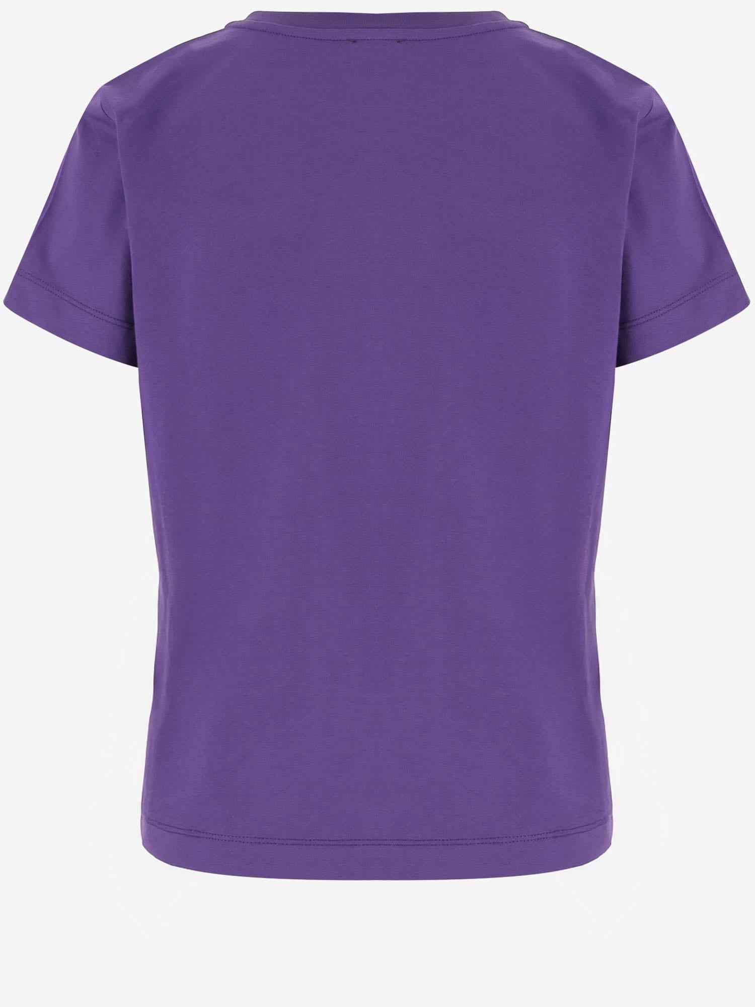 T-SHIRT IN COTONE CON RICAMO GIOIELLO LOVE BIRDS 103320 A2RNW79 PINKO 