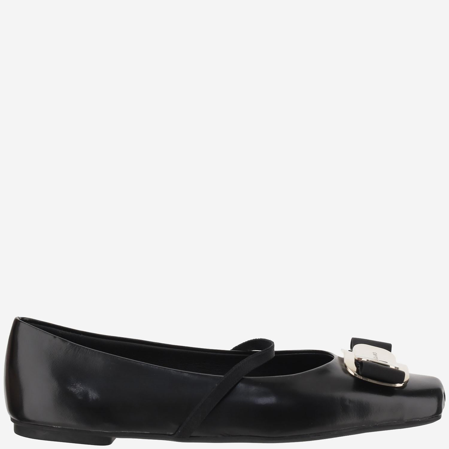 BALLERINE NEW VARA PLATE ZINA 005NERONERONERO SALVATORE FERRAGAMO 