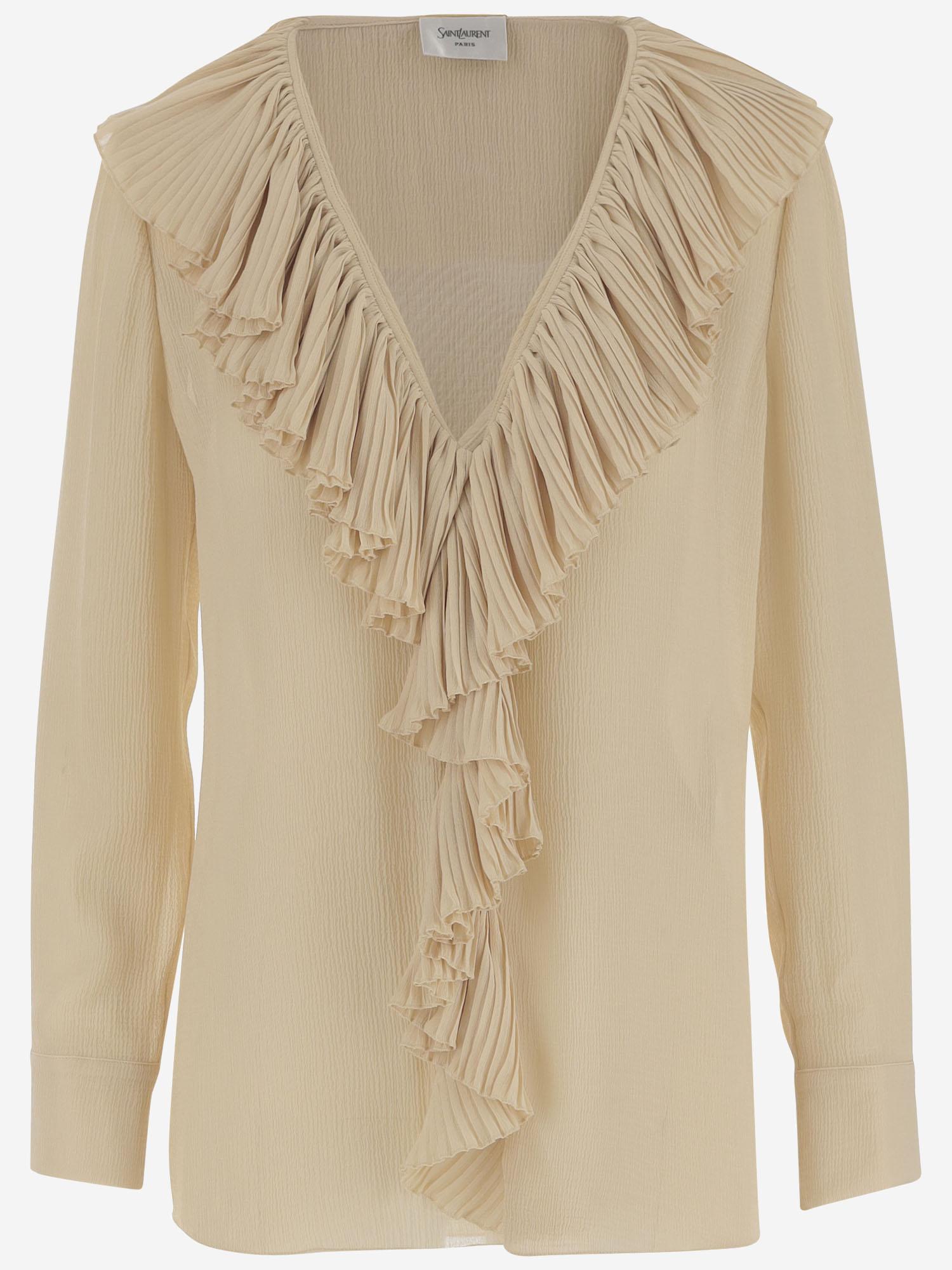 CAMICIA CON RUCHES IN seta 820973 Y3K459520 SAINT LAURENT 