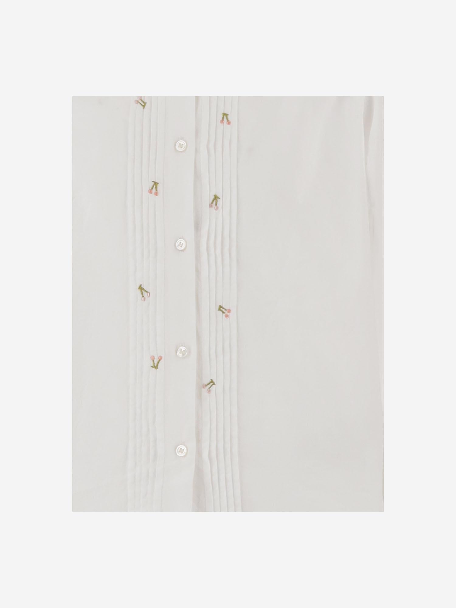 CAMICIA IN COTONE CON DETTAGLI RICAMATI W05GBLW00018 102 BONPOINT KIDS 