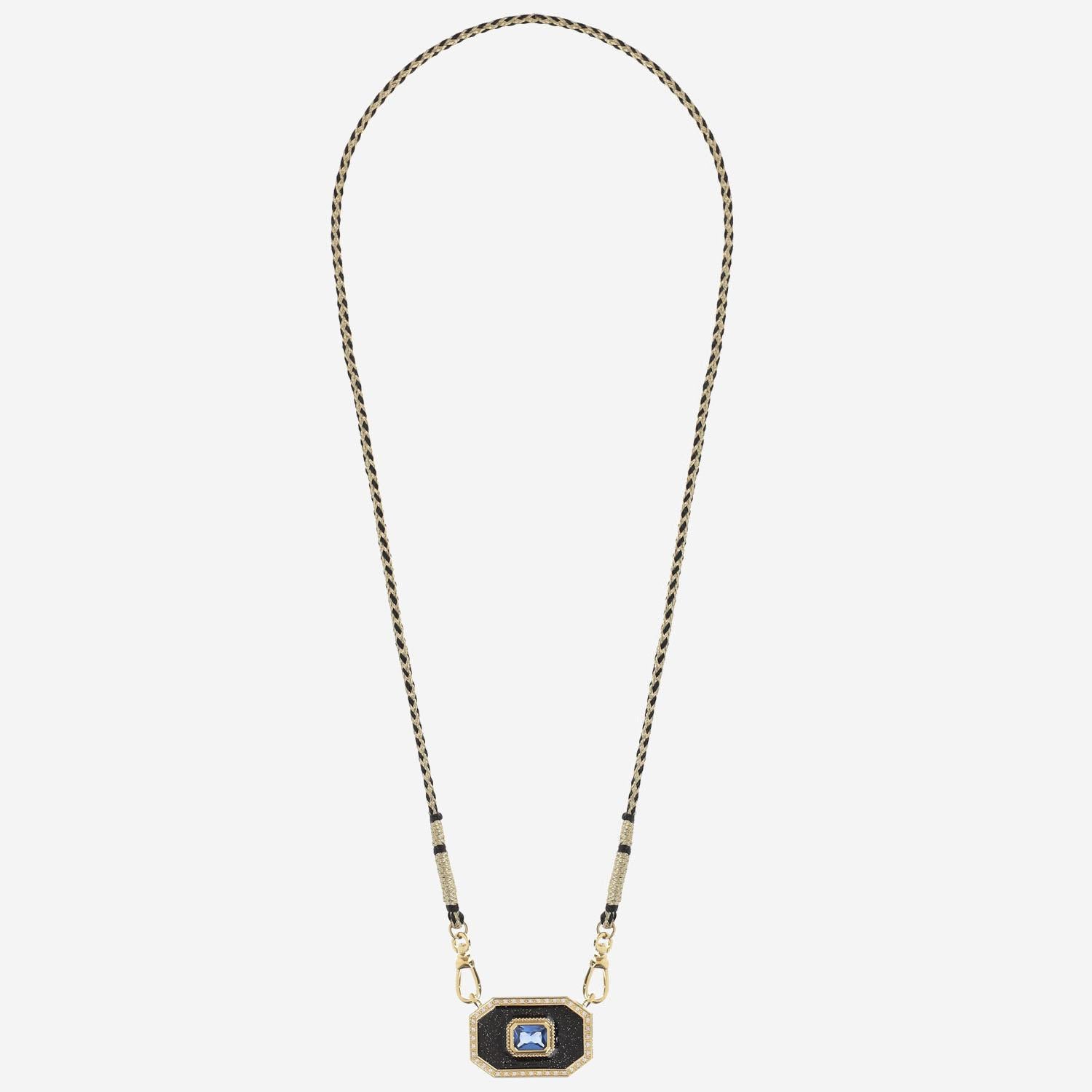 COLLANA YUCATAN NERO LUCIDO CO394 ORO MYA BAY 