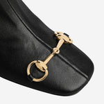 STIVALETTI IN PELLE CON MORSETTO 865405 AAGGW1000 GUCCI 