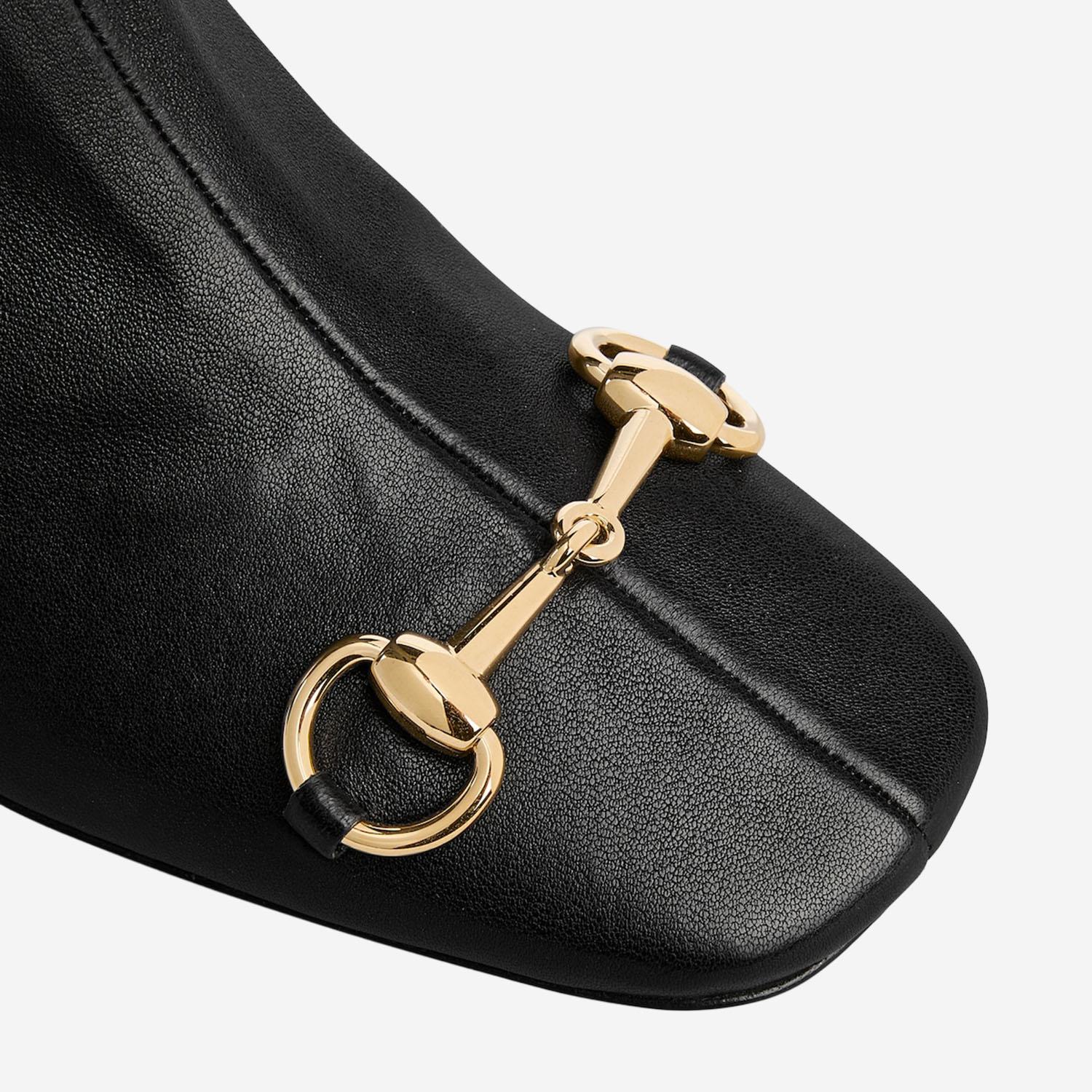 STIVALETTI IN PELLE CON MORSETTO 865405 AAGGW1000 GUCCI 