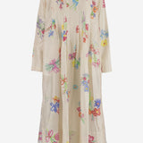 ABITO IN COTONE E SETA A MOTIVO A QUADRI DLWPDOVP01 FIORI PERO 