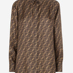 CAMICIA IN SETA CON MOTIVO FF FS8107 A8G3F118W FENDI 