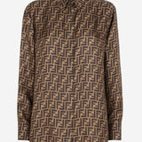 CAMICIA IN SETA CON MOTIVO FF FS8107 A8G3F118W FENDI 