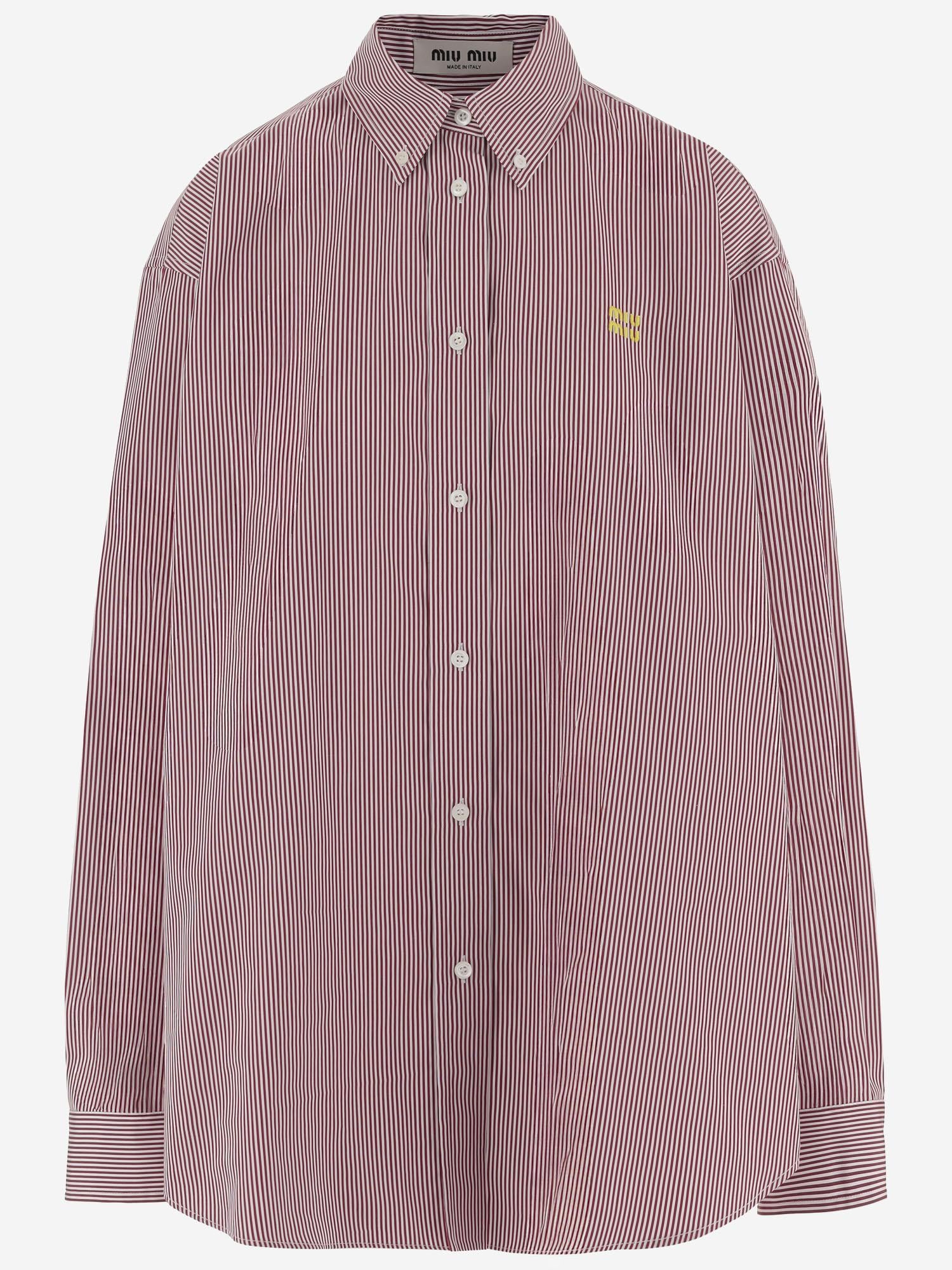 Camicia a righe in cotone MK1626 19EAF03DU MIU MIU 