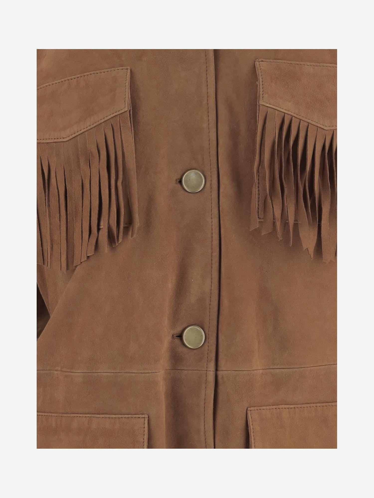 Giacca con frange in pelle scamosciata UN05 RSC375 UNCOMMON 