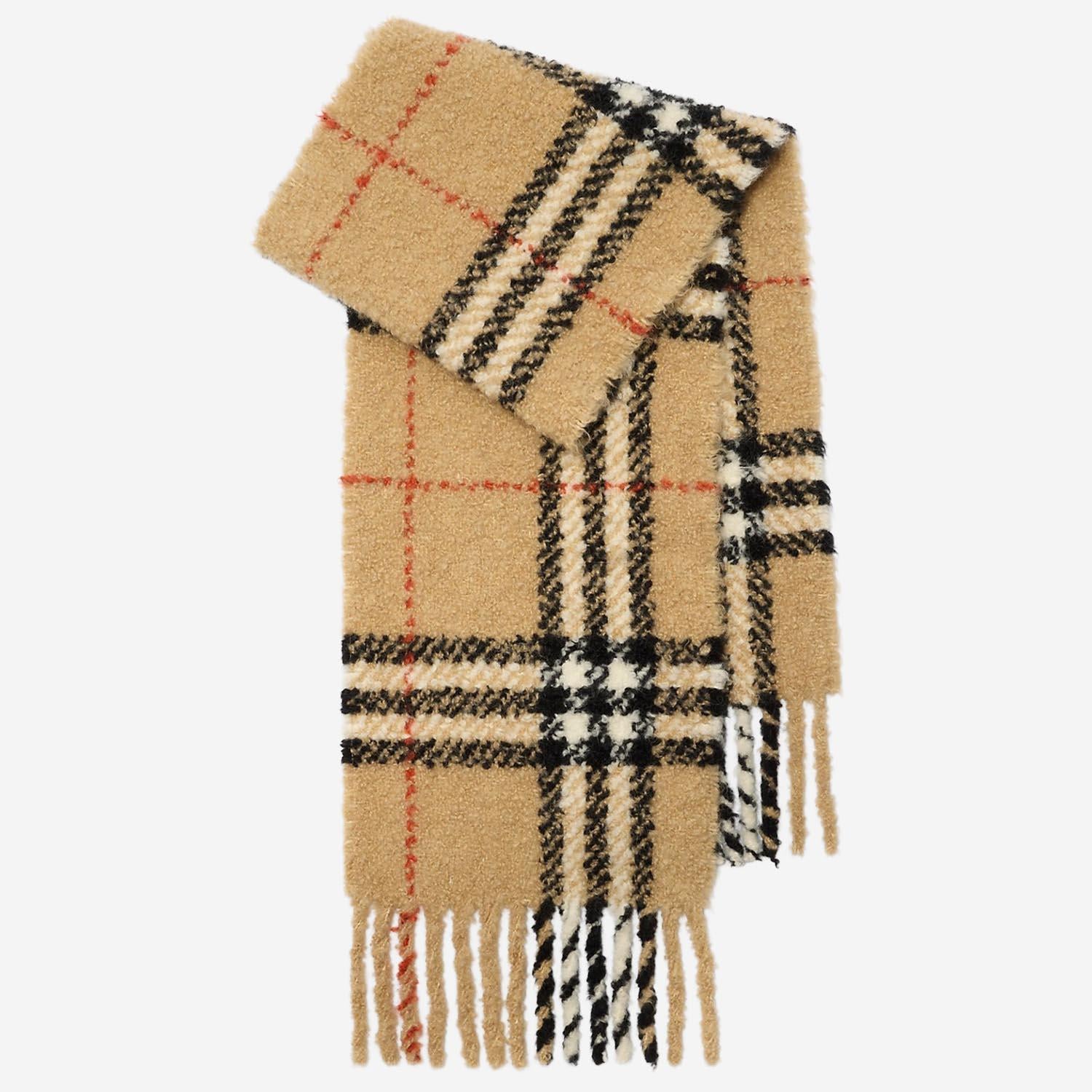 Sciarpa in bouclé di misto lana e alpaca 8118013 SAND BURBERRY 