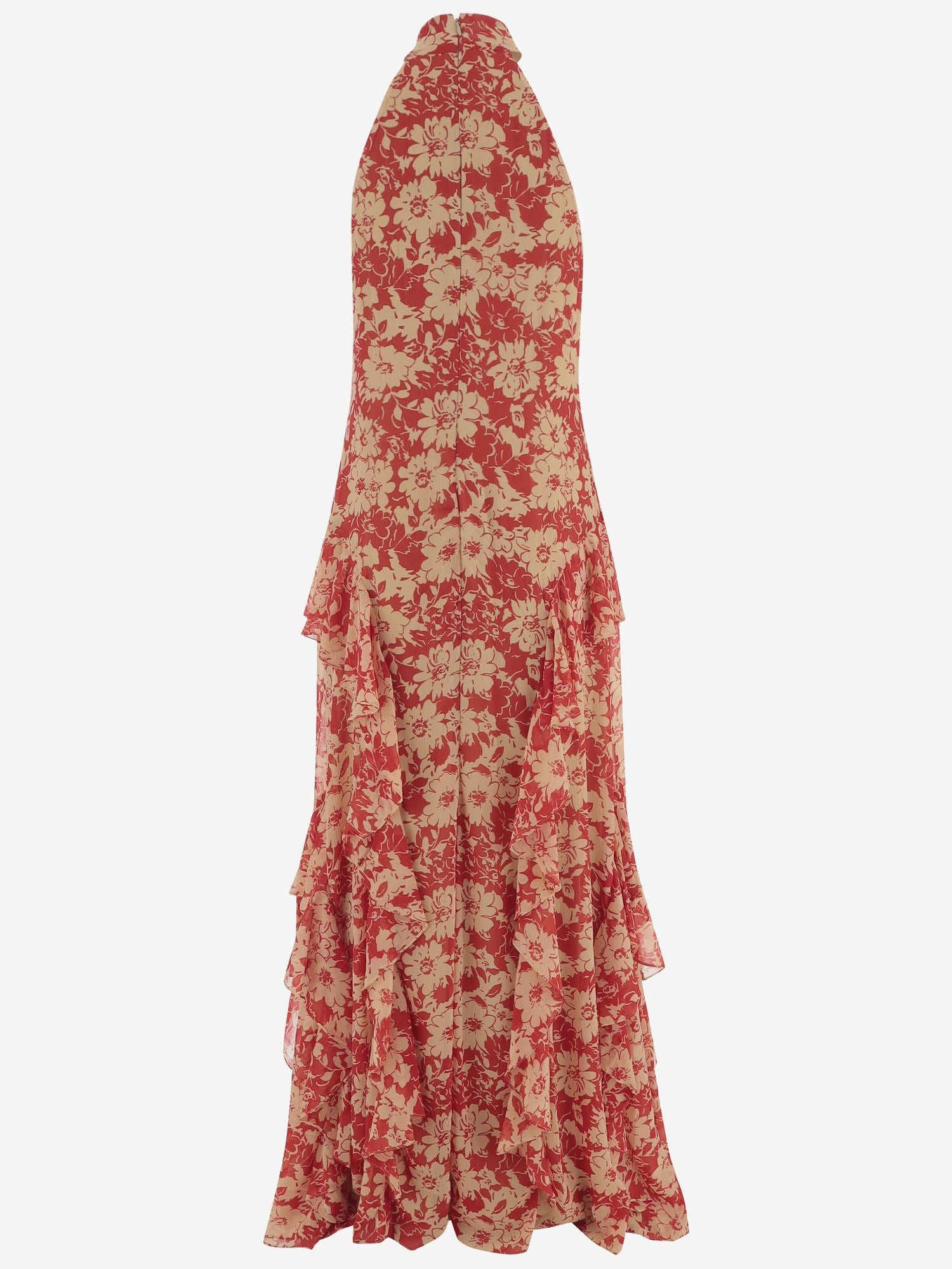 ABITO LUNGO IN NYLON CON STAMPA FLOREALE P08748 001REDTAN LAUREN RALPH LAUREN 