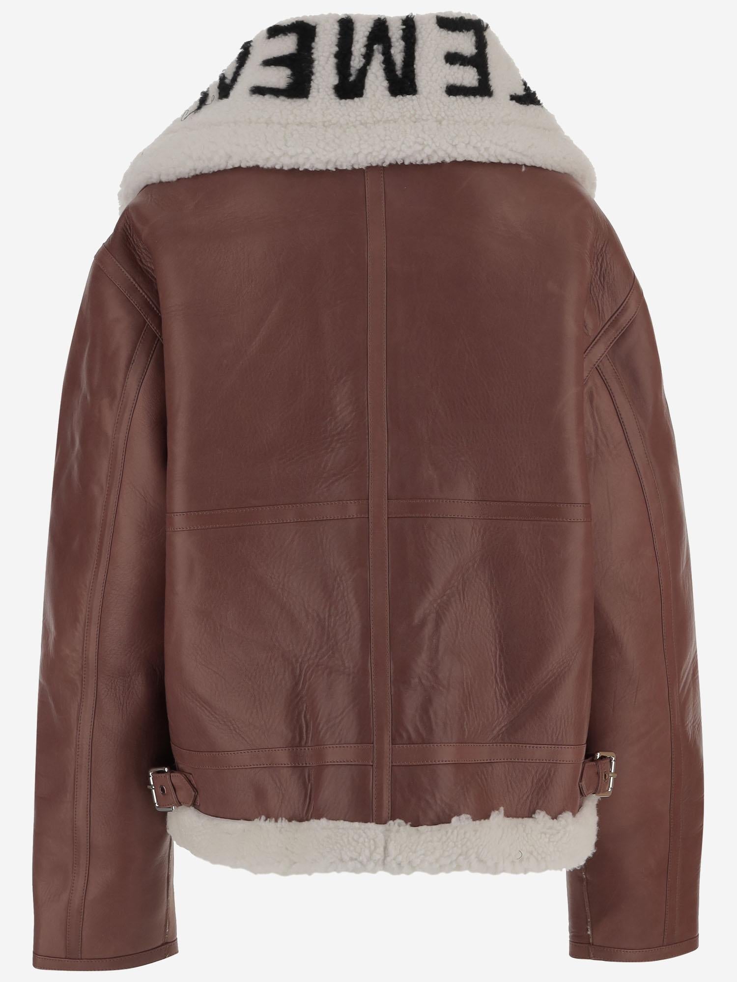 GIACCA IN PELLE CON LOGO UE54JA140C BROWN VETEMENTS 
