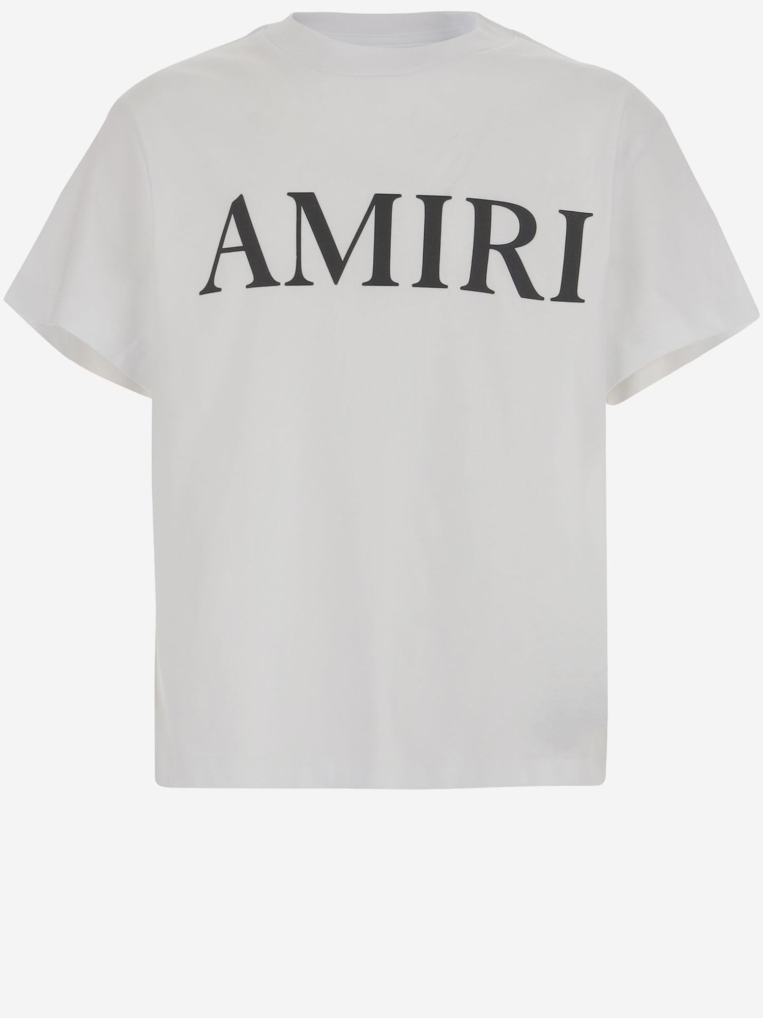 T-SHIRT IN COTONE CON STAMPA LOGO AKJYTE 1013White AMIRI KIDS 