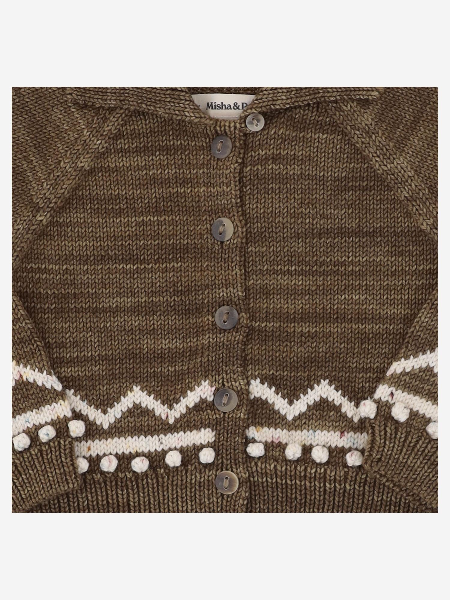 CARDIGAN IN LANA CON MOTIVO GRAFICO K1220W25 762 MISHA & PUFF KIDS 