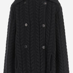 GIACCA DOPPIOPETTO IN LANA E CASHMERE A TRECCE W25751 0900 SASUPHI 
