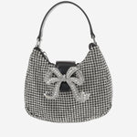 BORSA MEZZALUNA CON CRISTALLI SS24314SIL SILVER SELF PORTRAIT 