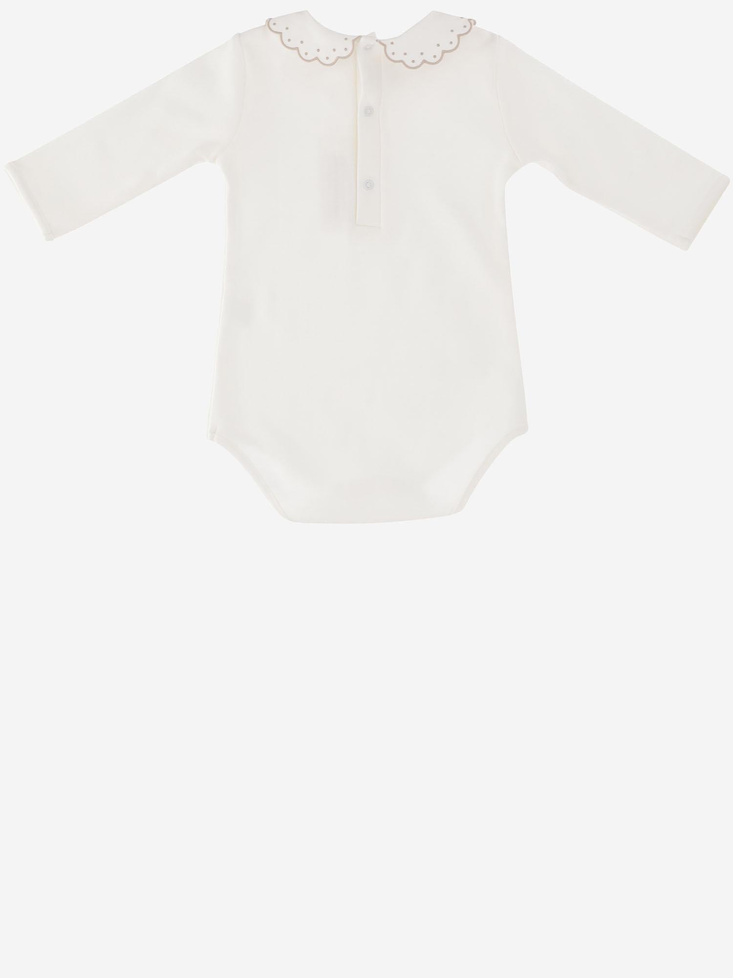BODY IN COTONE CON COLLETTO RICAMATO BODY 2287 NICOLETTA FANNA KIDS 