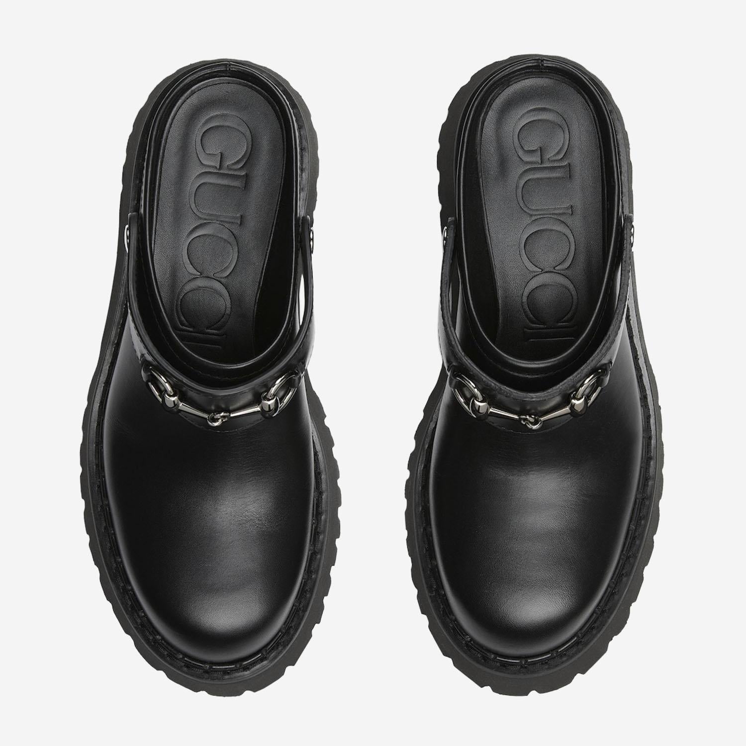 MULES CON MORSETTO IN PELLE 835829 AADCW1000 GUCCI 