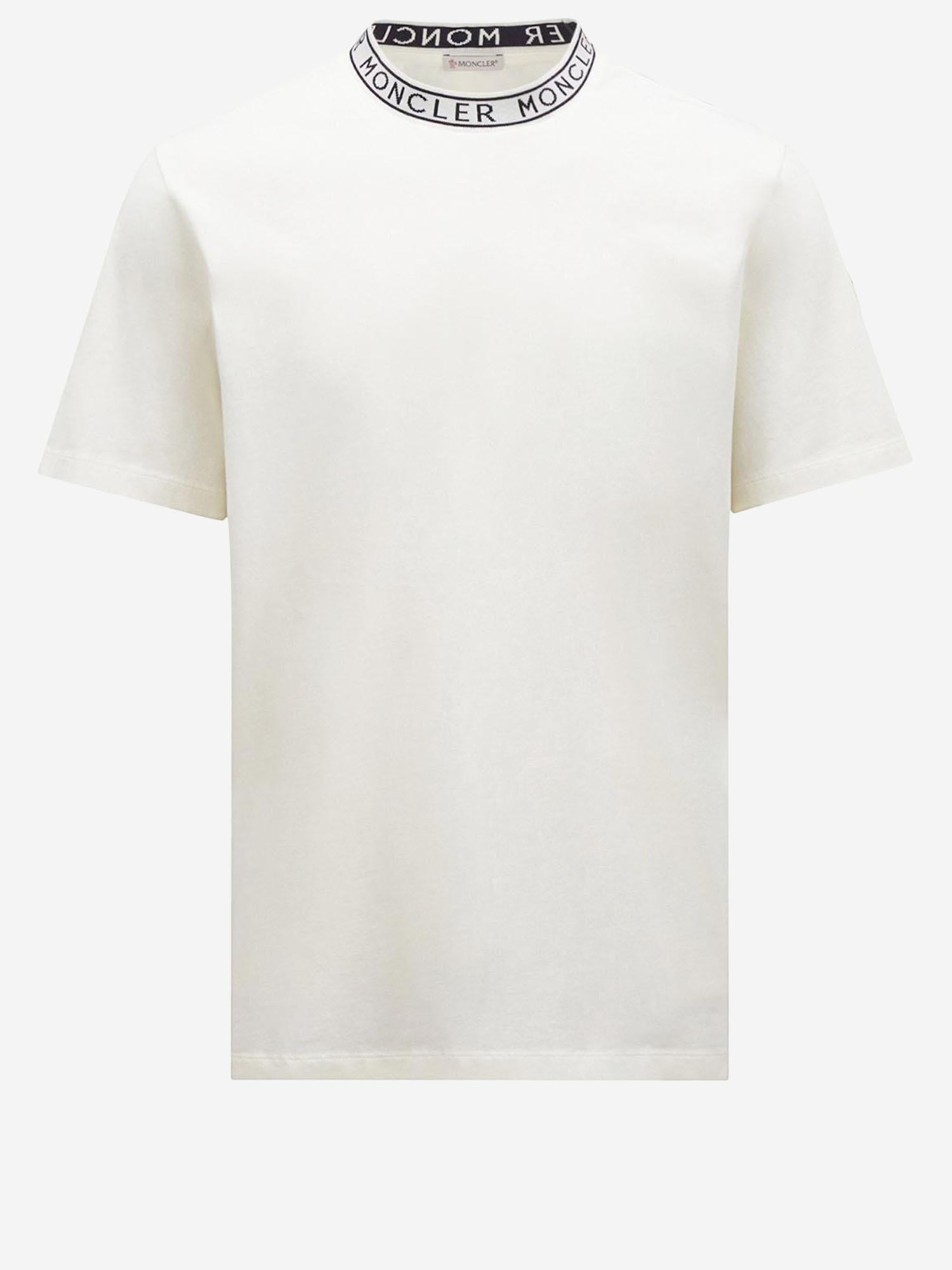 T-SHIRT IN COTONE CON FINITURA LOGATA 8C00031 8390T032 MONCLER 