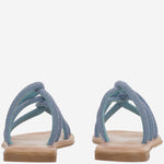 SANDALI IN PELLE CON STRASS TASO DENIM KIMA 