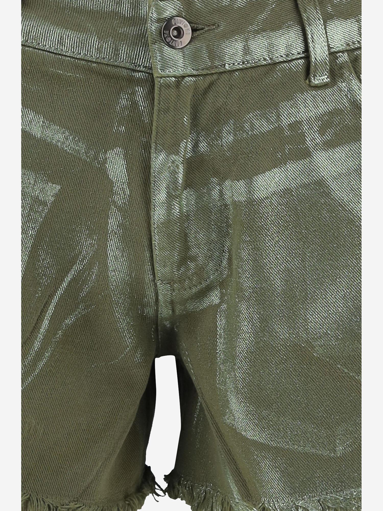PANTALONI CORTI IN COTONE CON ORLO SFRANGIATO DAM25M04. ARMY DONT @ ME 