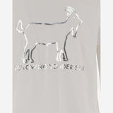 T-SHIRT FOLLOWING YONDER STAR<BR/>IN COTONE STRETCH BIANCO SILVER BINI SILVIA 