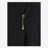 T-SHIRT IN COTONE CON SPILLA DECORATIVA 6261K21051 DeepBlack CARVEN 