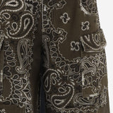 JEANS CORTI IN COTONE CON MOTIVO BANDANA DAM26B02 ARMY DONT @ ME 