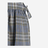 ABITO IN LINO STAMPA MADRAS P24VA328L3021 429 IL GUFO KIDS 